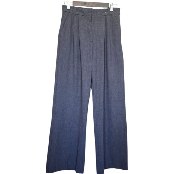 ABERCROMBIE & FITCH Grey High Waisted Wide Leg Trouser Pant sz 8R/29 - Picture 2 of 6